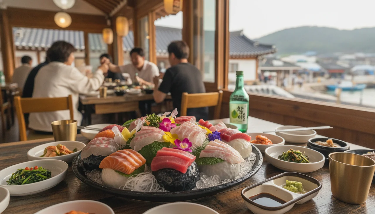 Fresh raw fish platter