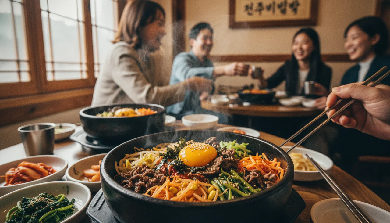 vibrant Jeonju bibimbap bowl
