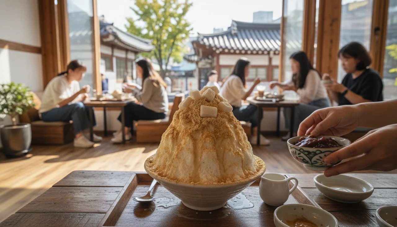 Korean shaved ice dessert bingsu