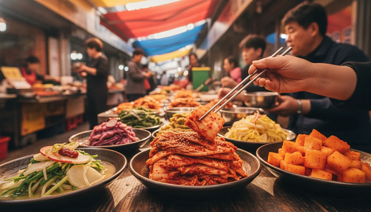 colorful kimchi varieties