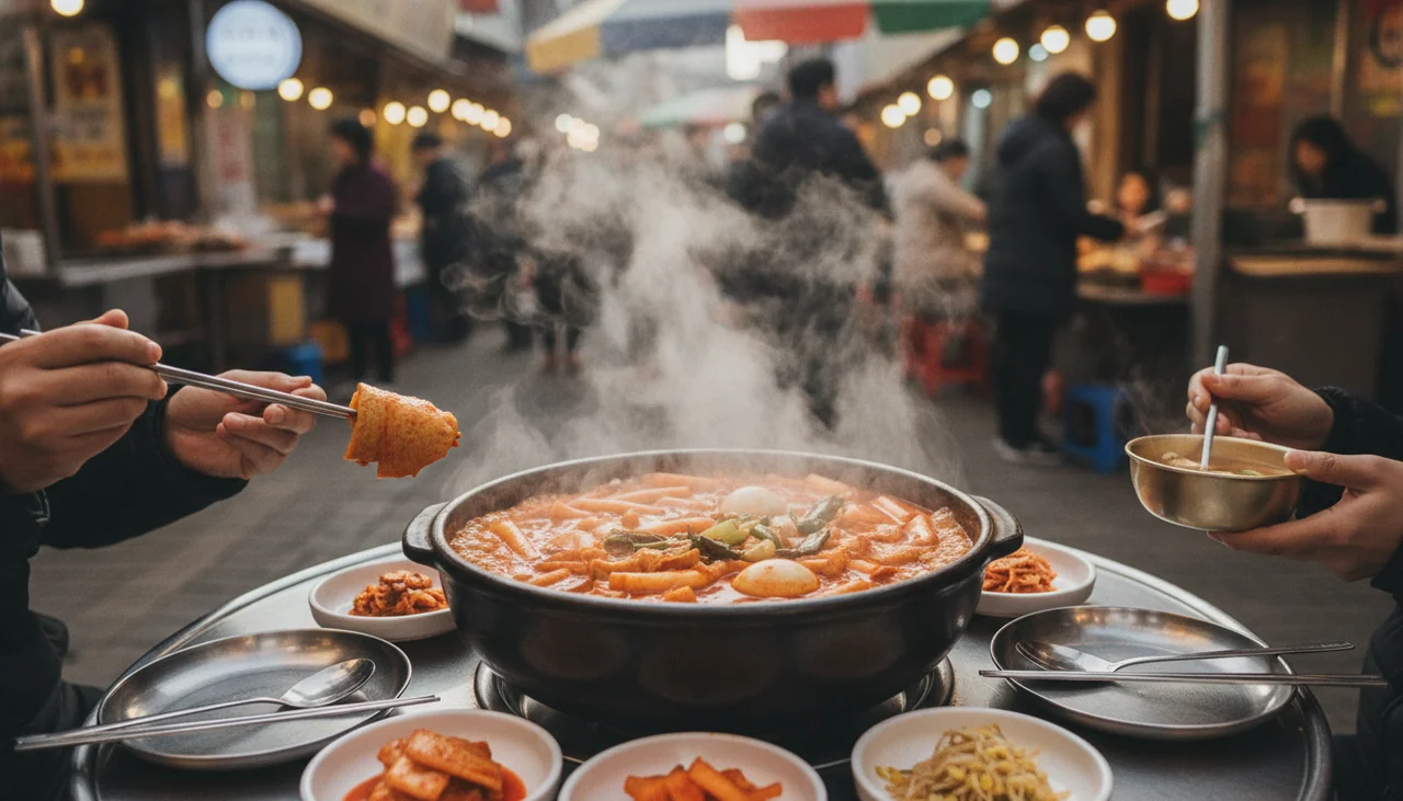 steaming tteokbokki pot